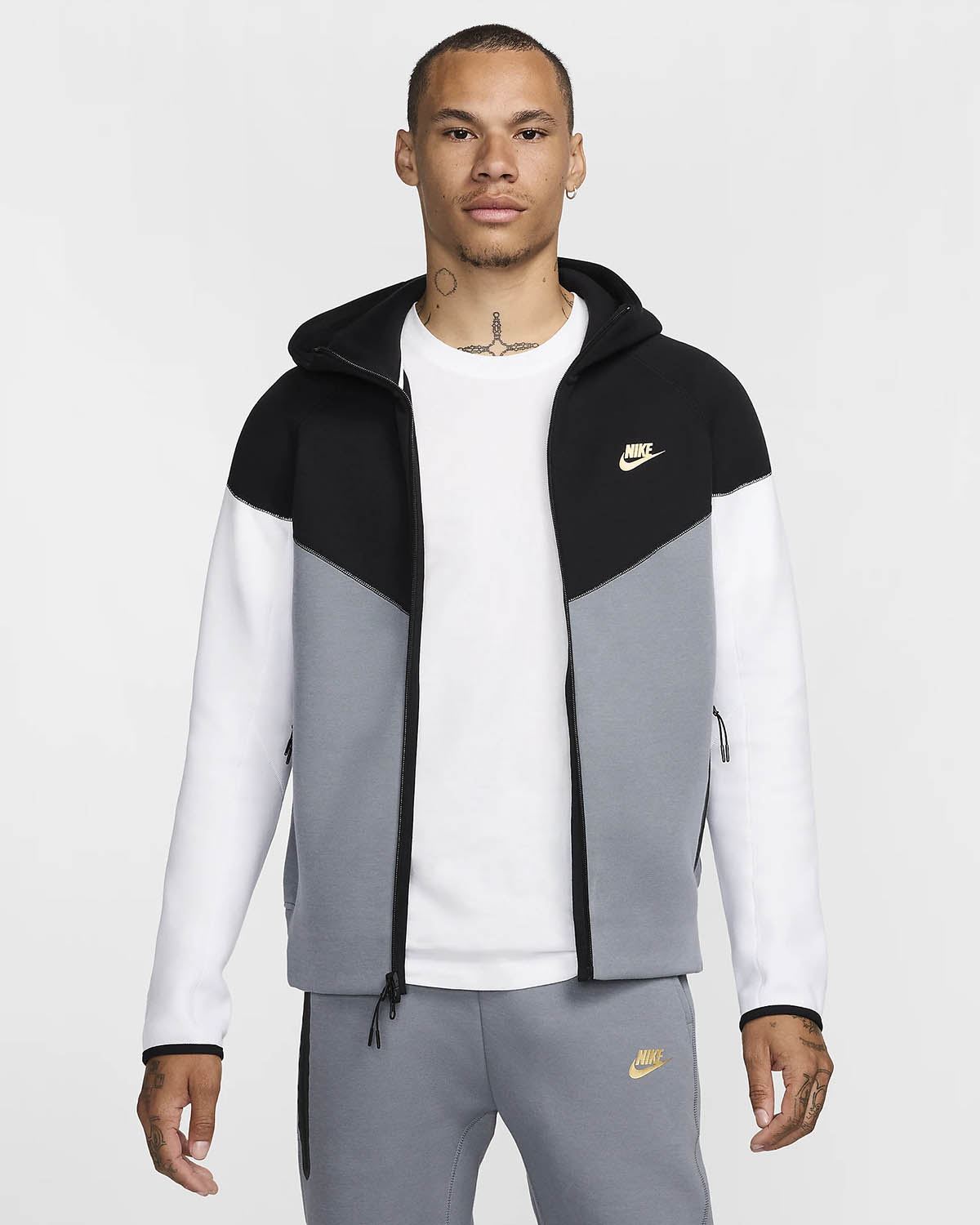 Nike-Tech-Fleece-Full-Zip-Hoodie-Black-Cool-Grey-White-Metallic-Gold-1