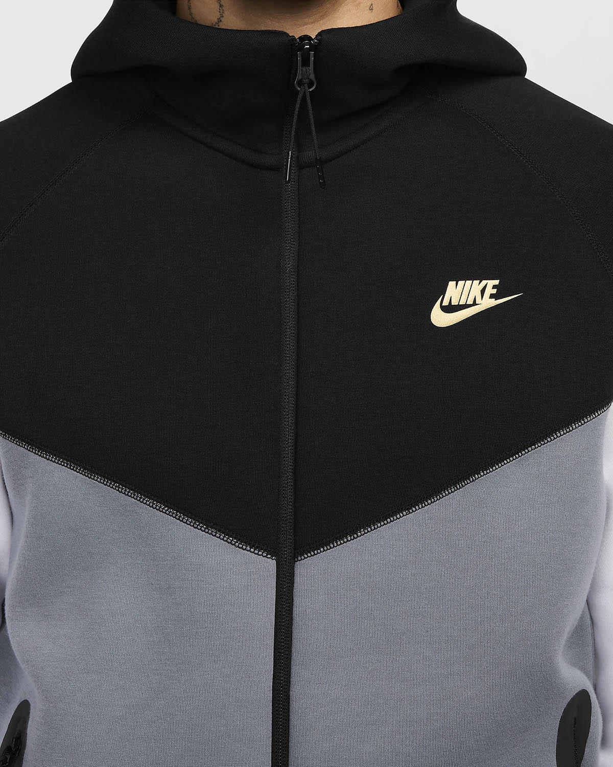 Nike-Tech-Fleece-Full-Zip-Hoodie-Black-Cool-Grey-White-Metallic-Gold-4