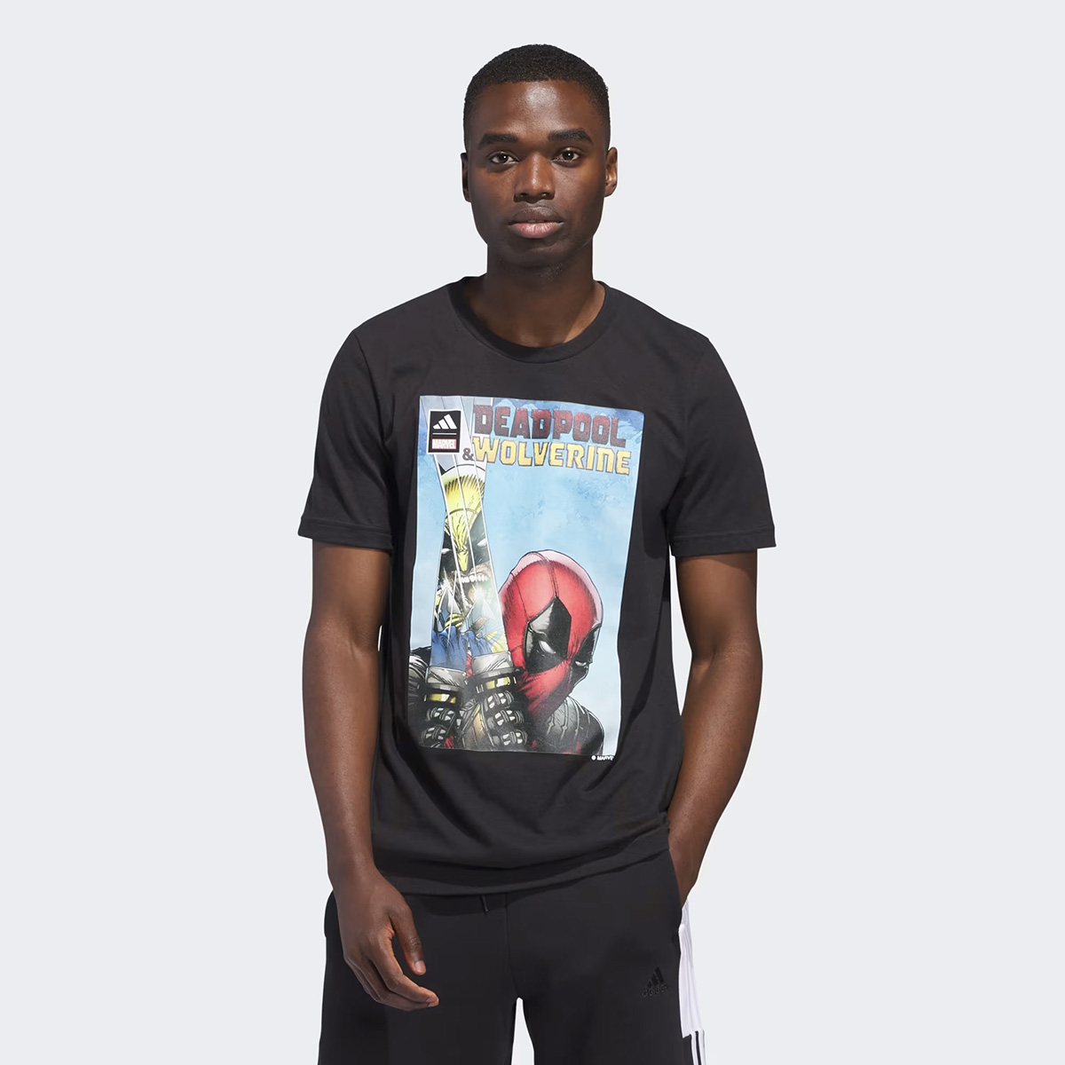 adidas Deadpool and Wolverine T Shirt Black 1