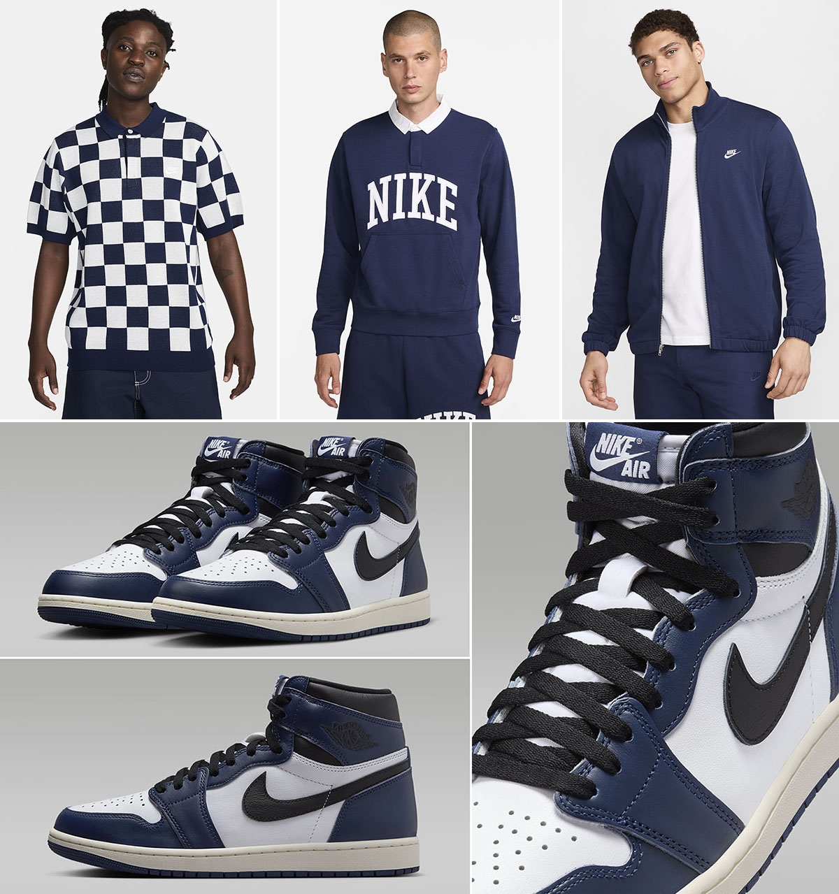 Air Jordan 1 High OG Midnight Navy 2024 Nike Clothing and Outfits to Match Sneakers