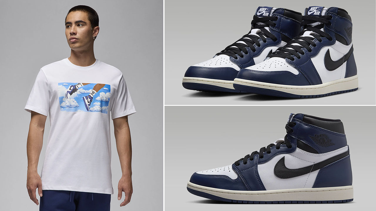 Air Jordan 1 High OG Midnight Navy Shirt to Match Sneakers