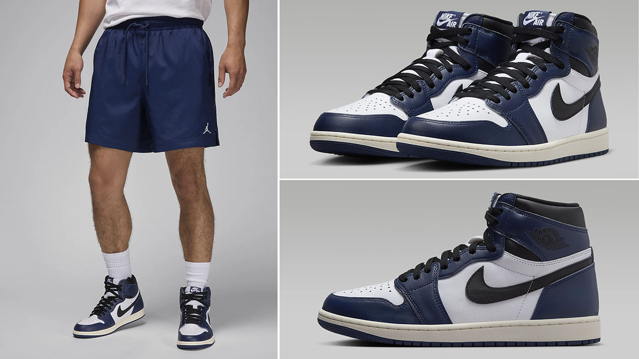 Air Jordan 1 High OG Midnight Navy Shorts to Match Sneakers