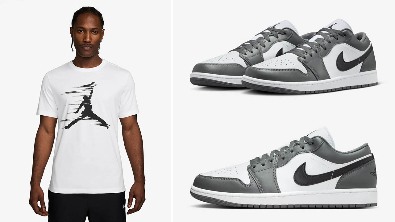 Air Jordan 1 Low Iron Grey Shirts Clothing Outfits to Match Sneakers