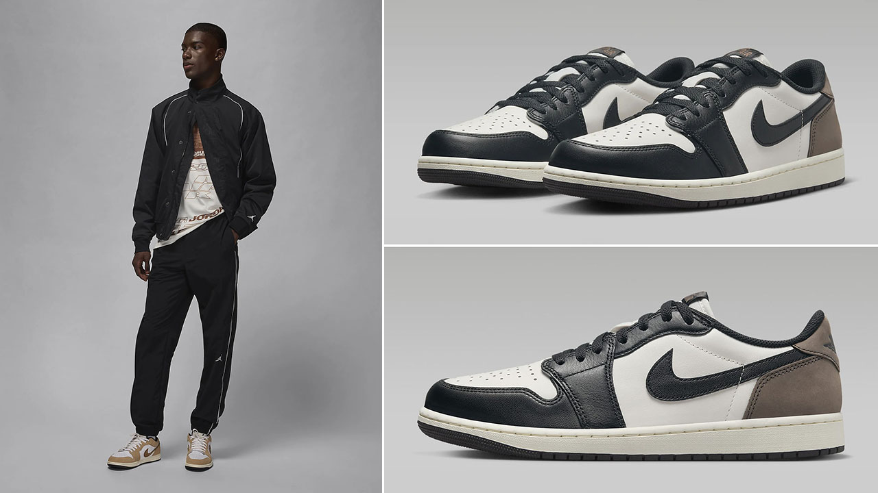 Air Jordan 1 Low OG Mocha Jacket and Pants to Match Sneakers