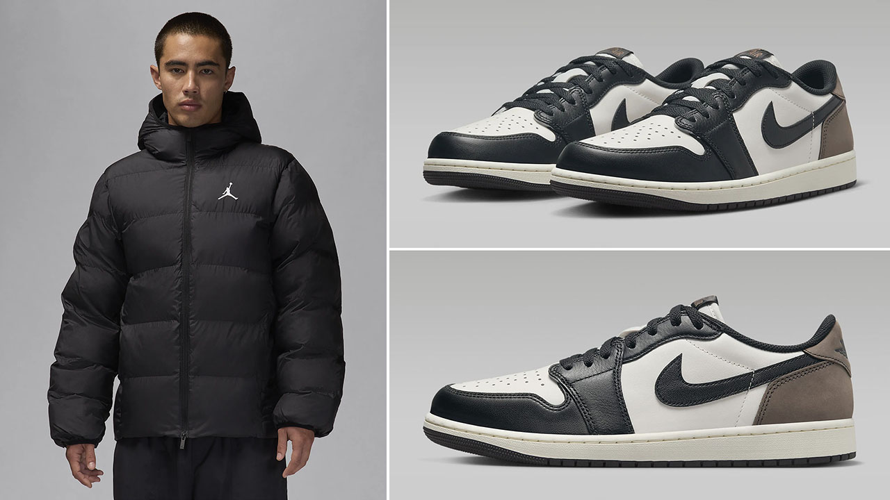 Air Jordan 1 Low OG Mocha Puffer Jacket to Match Sneakers