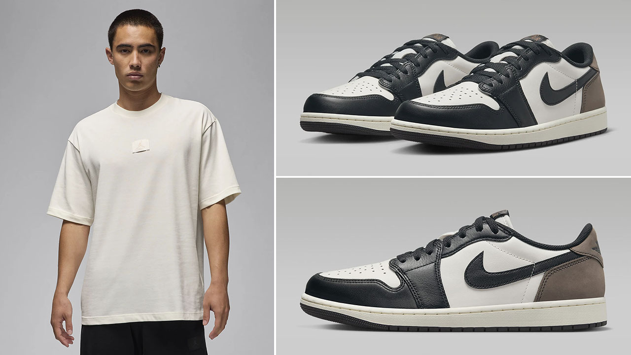 Air Jordan 1 Low OG Mocha T Shirt to Match Sneakers