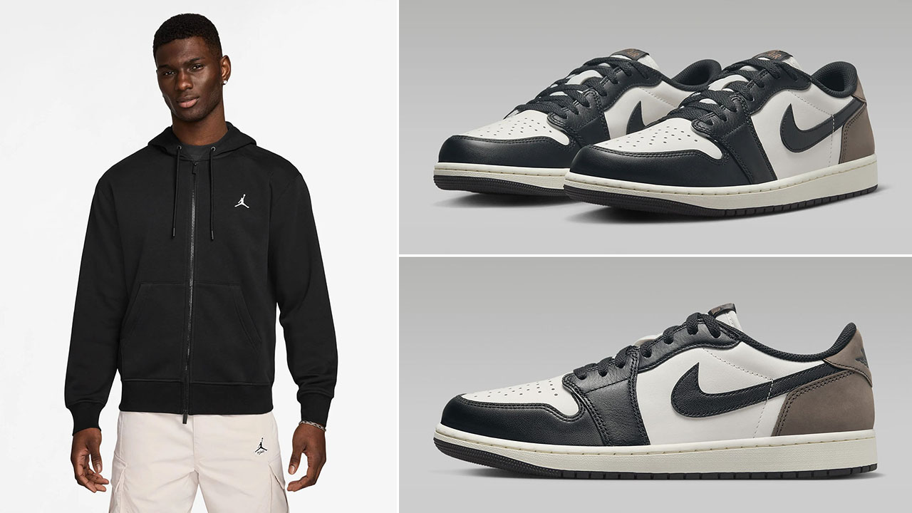 Air Jordan 1 Low OG Mocha Zip Hoodie to Match Sneakers