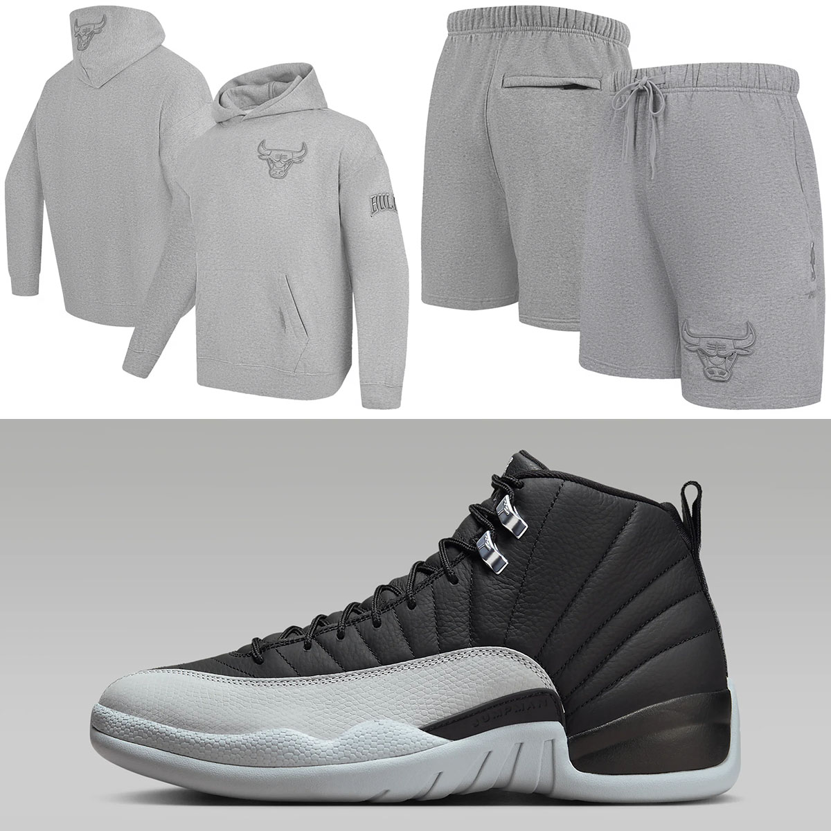 Air Jordan 12 Barons Wolf Grey Bulls Clothing to Match Sneakers