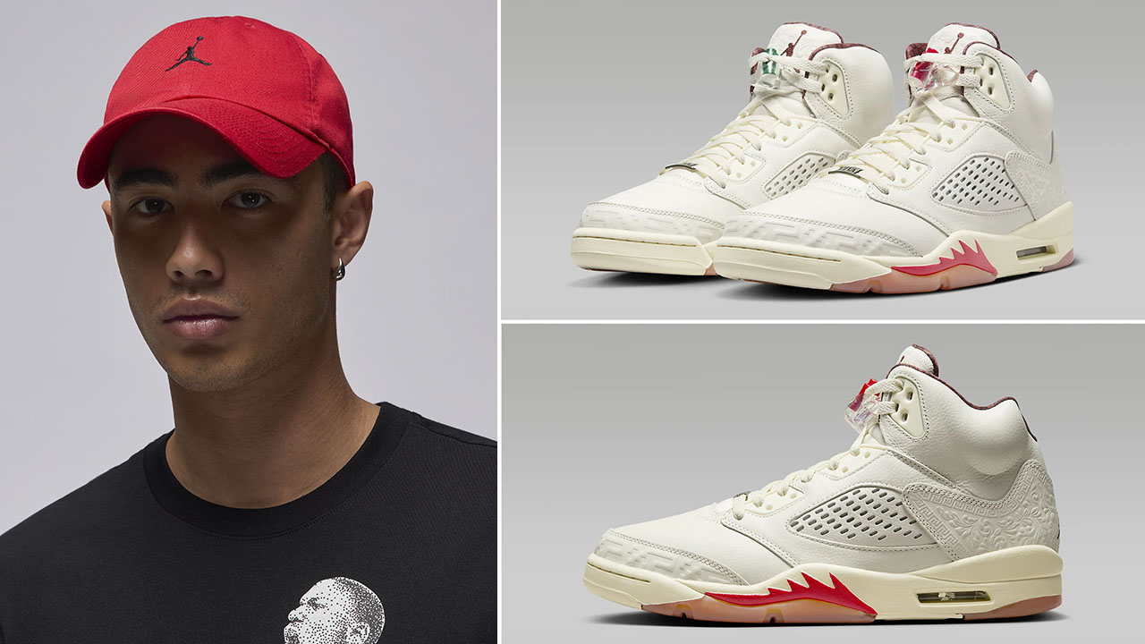 Air Jordan 5 El Grito Hat to Match Shoes