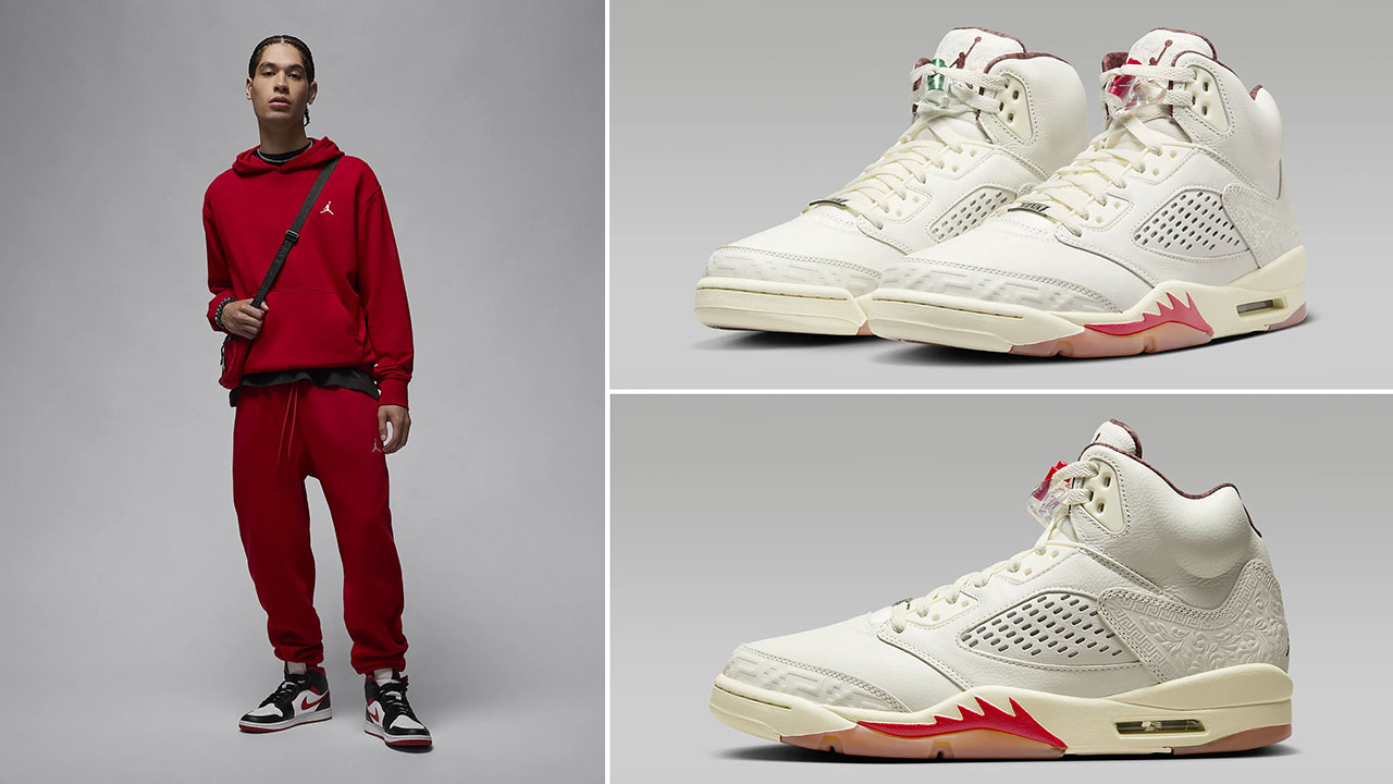 Air Jordan 5 El Grito Hoodie and Joggers to Match Sneakers