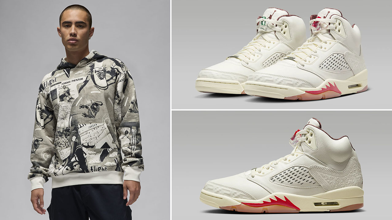 Air Jordan 5 El Grito Hoodie to Match Shoes