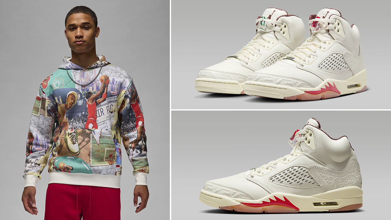 Air Jordan 5 El Grito Hoodie to Match Sneakers