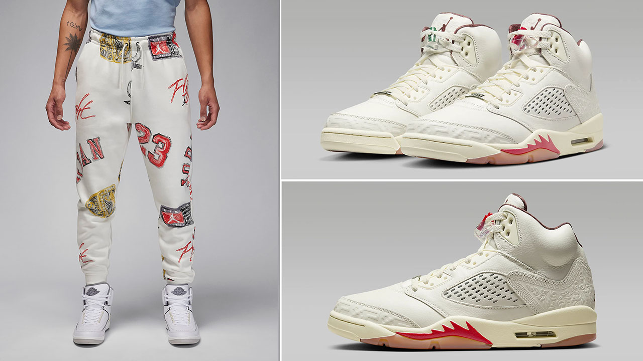 Air Jordan 5 El Grito Matching Fleece Pants