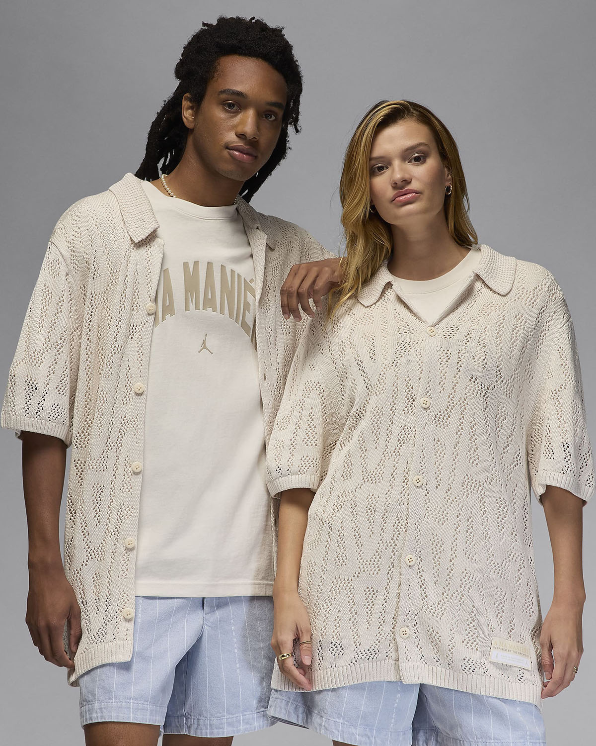 Jordan A Ma Maniere Button Shirt Phantom While You Were Sleeping Collection