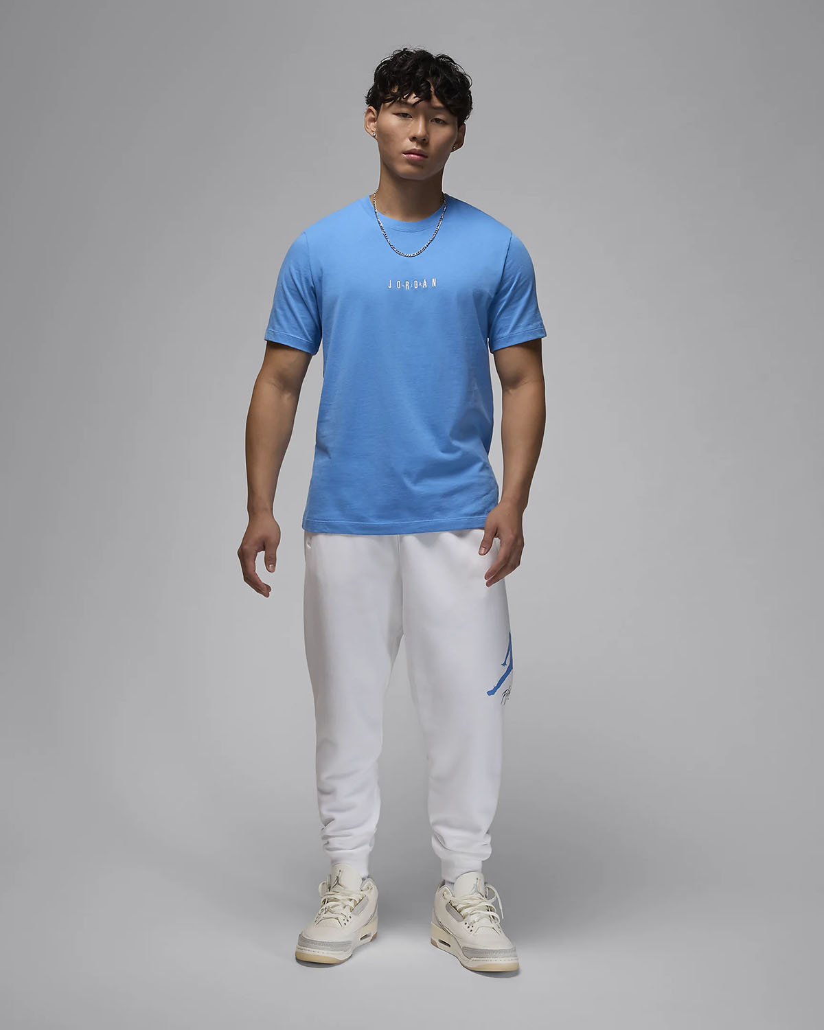 Jordan Air Embroidered T Shirt Legend Blue Outfit