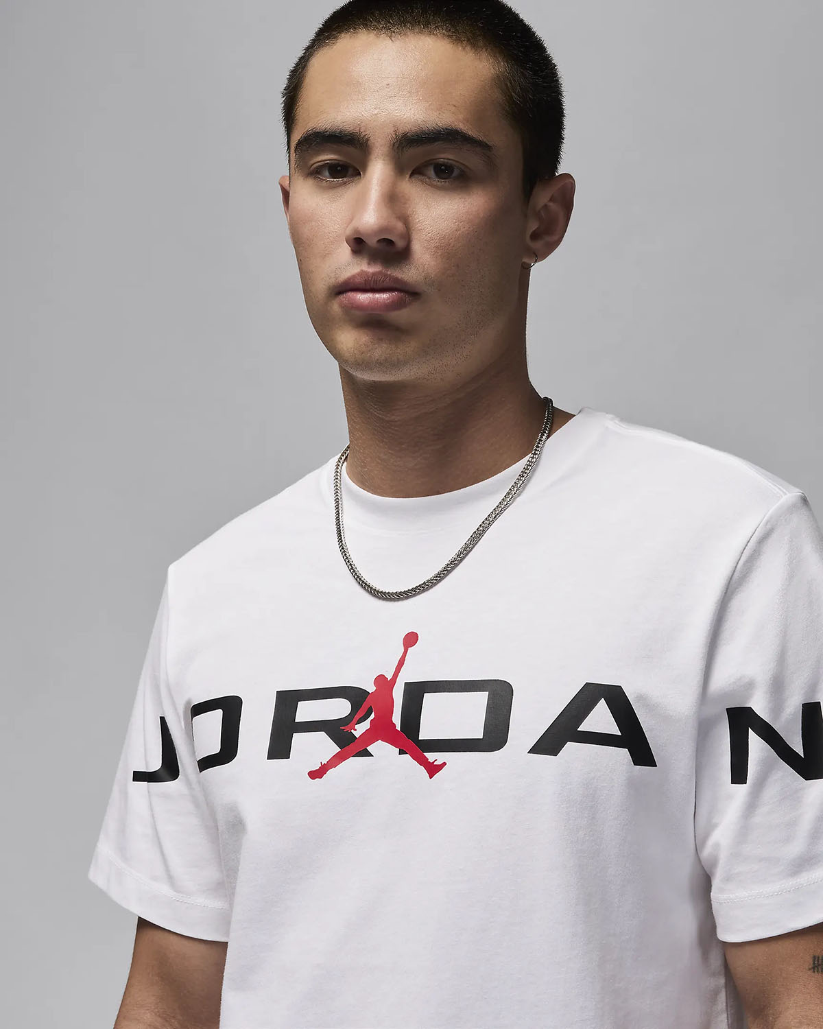 Jordan Air Stretch T Shirt White Black Gym Red 2