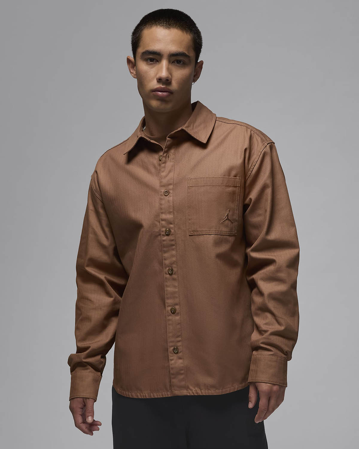 Jordan Essentials Button Down Shirt Archaeo Brown 1