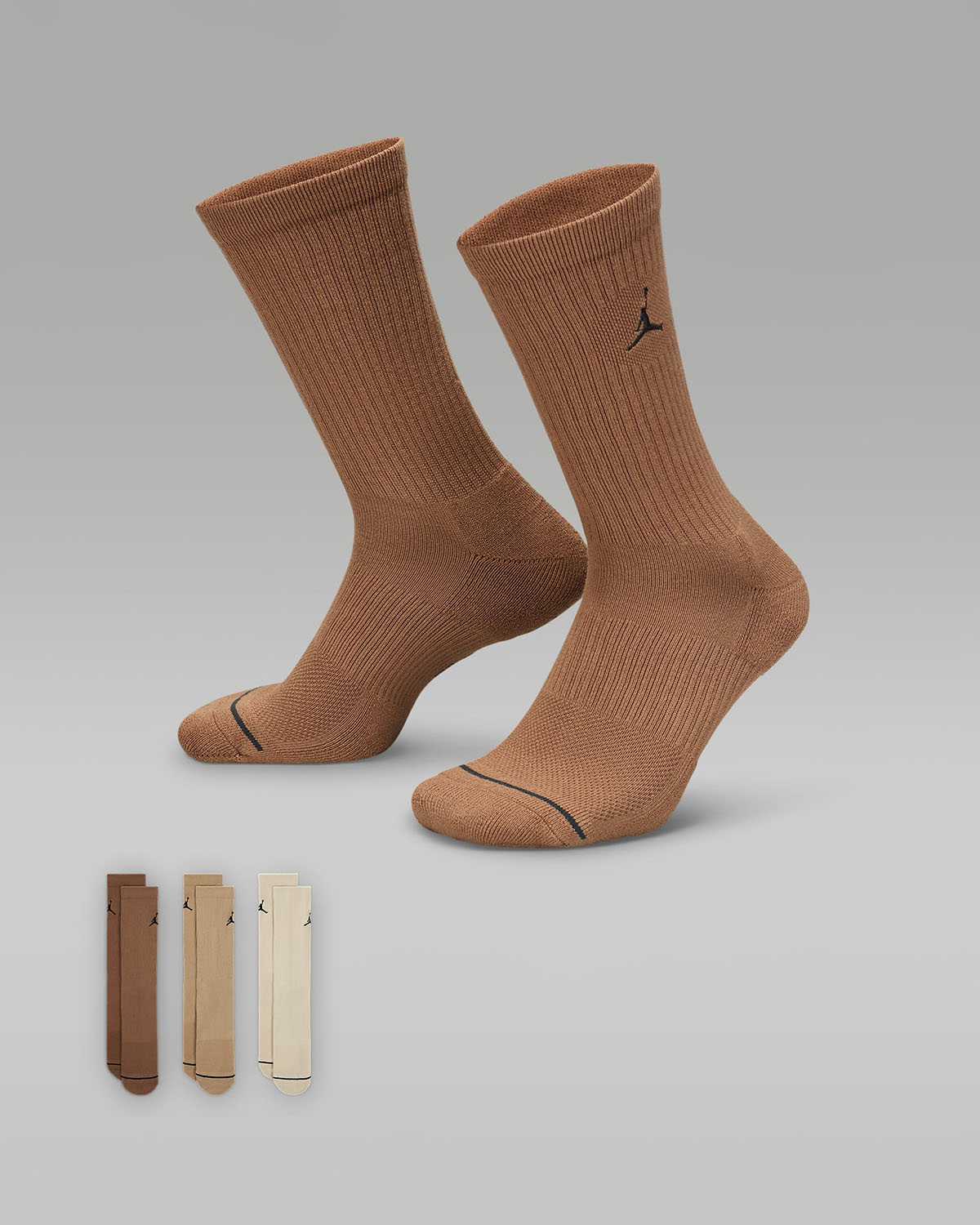 Jordan Everyday Crew Socks Archaeo Brown 1