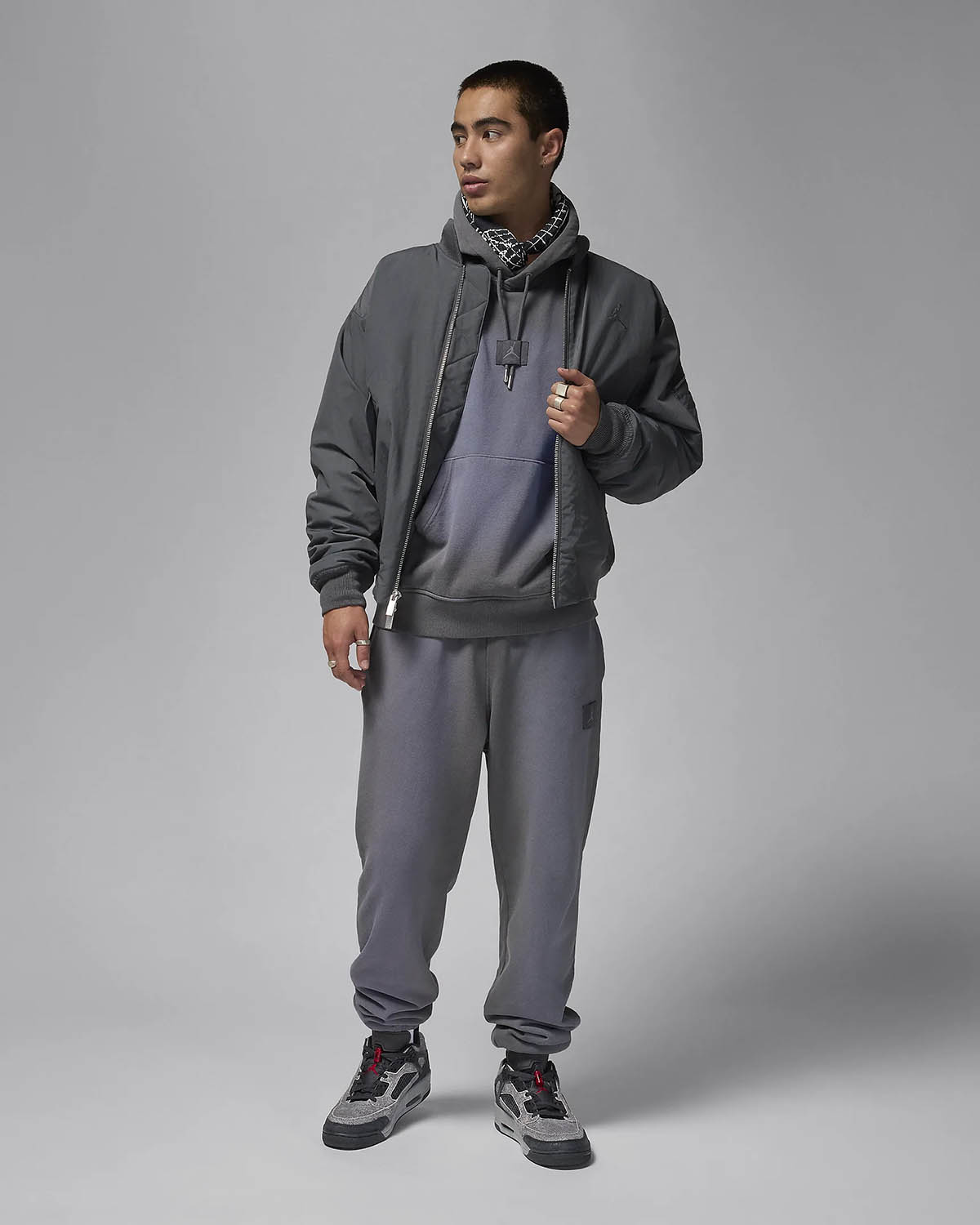 Jordan Flight Fleece Pants Iron Grey Sneaker Outfit