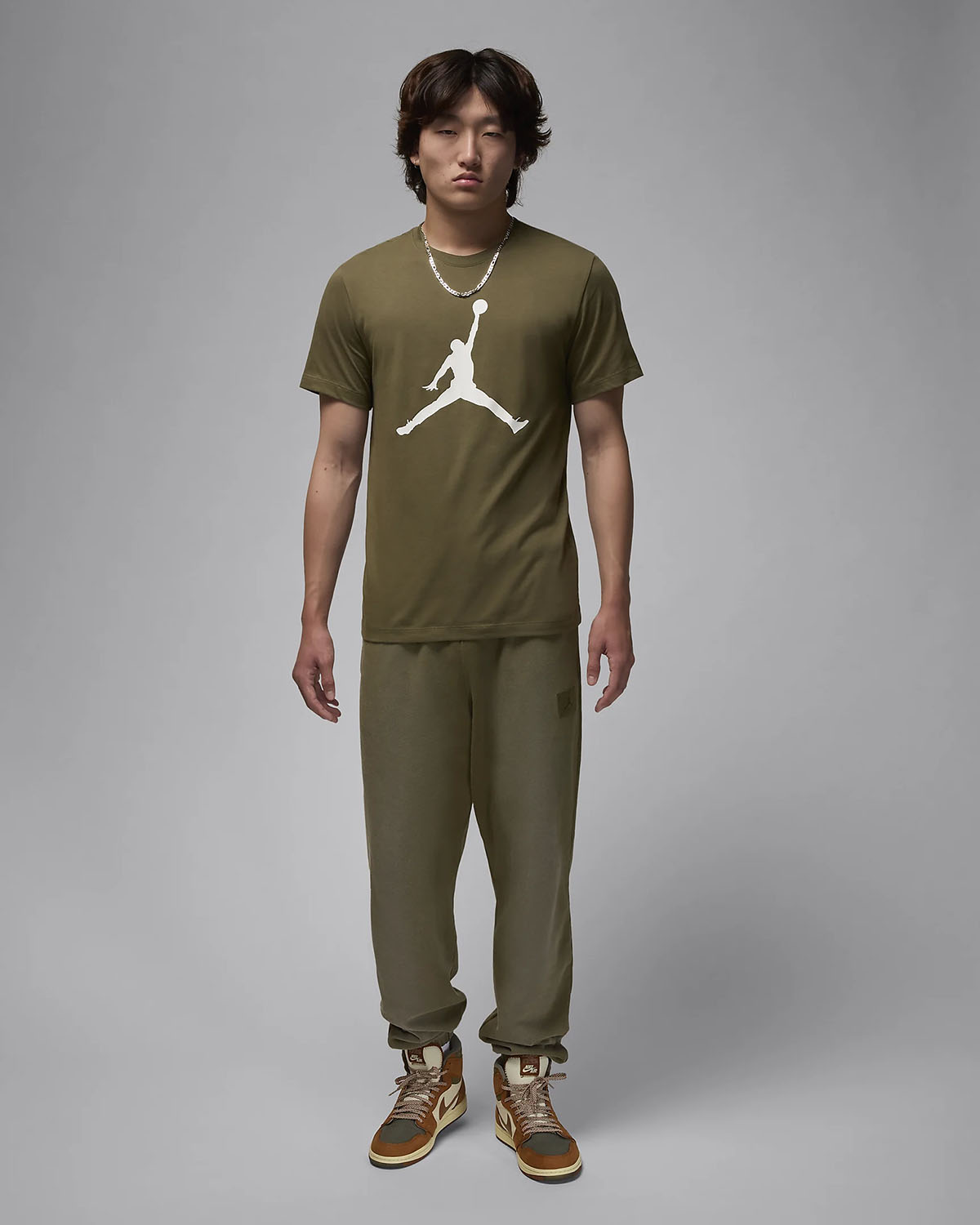 Jordan Jumpman T Shirt Medium Olive Sneaker Outfit