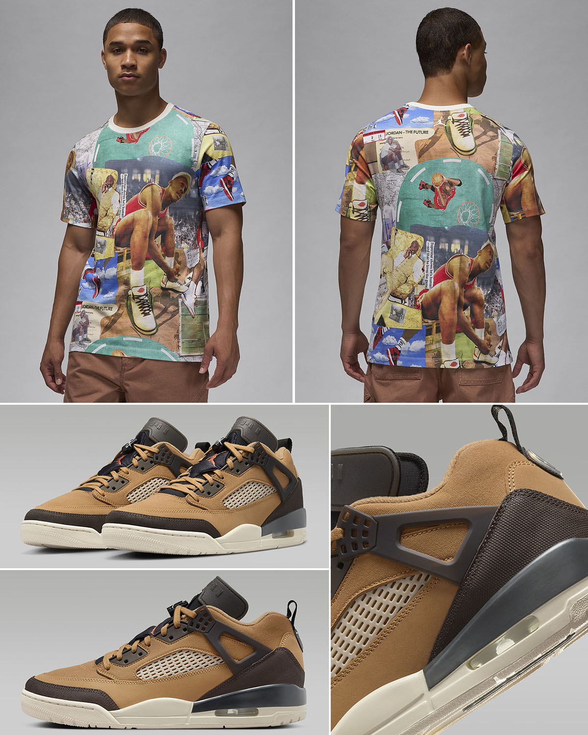 Jordan Spizike Low Flax Baroque Brown Shirt to Match Shoes