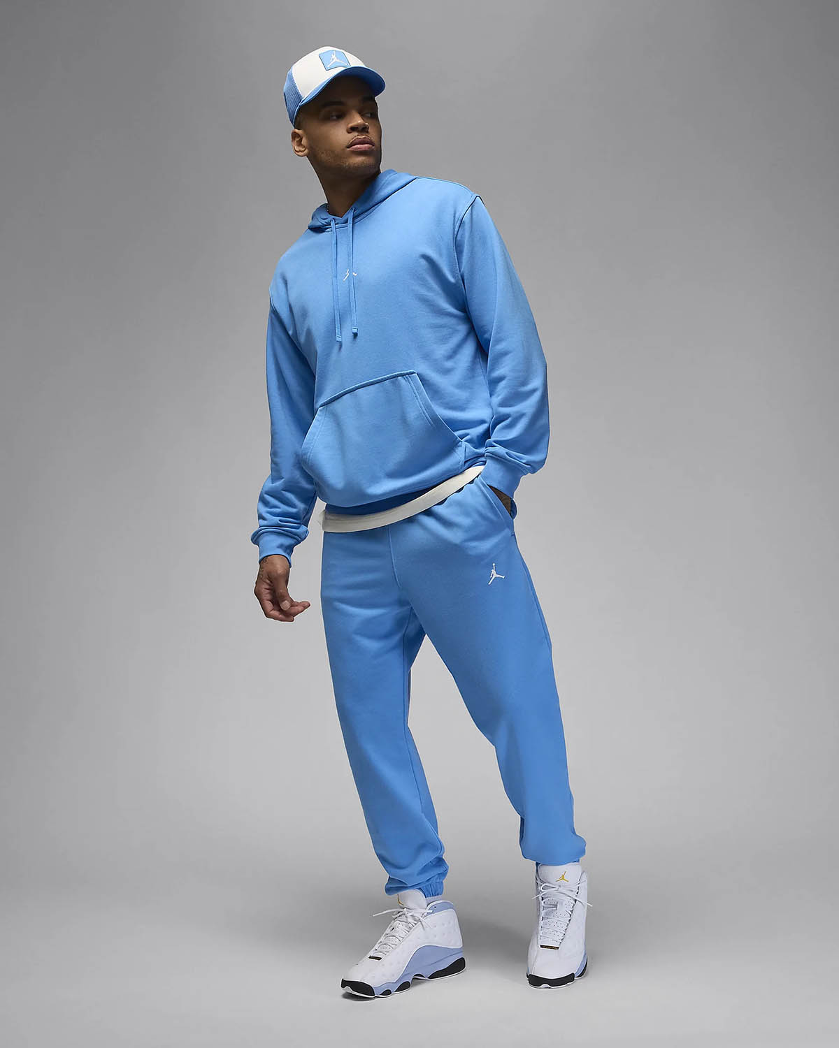 Jordan Sport Crossover Dri Fit Fleece Hoodie and Pants Legend Blue