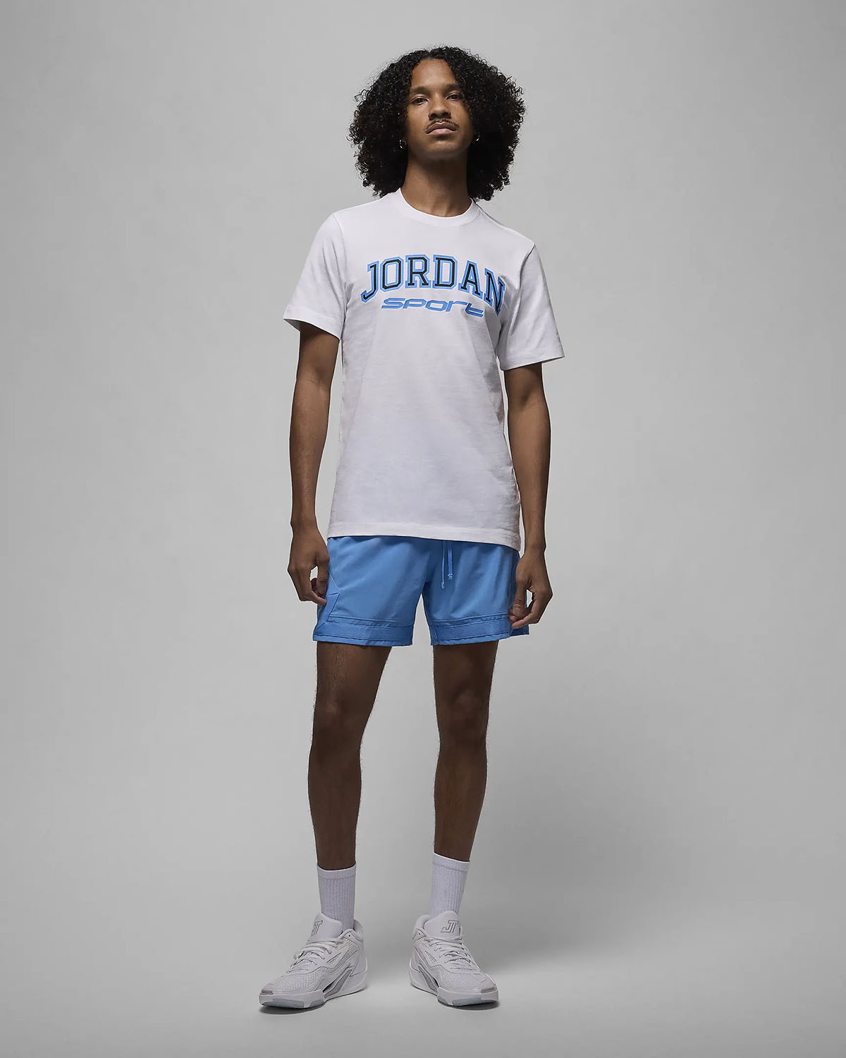 Jordan Sport T Shirt White Legend Blue Sneaker Outfit