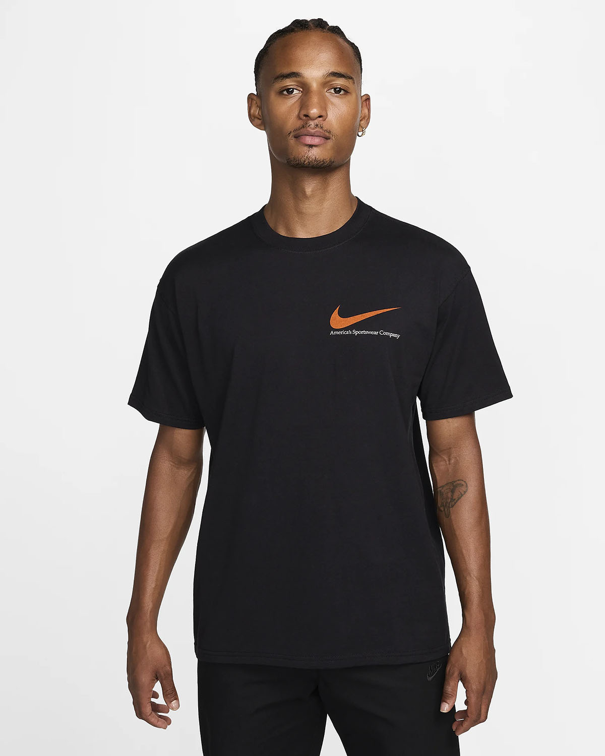 NIke Sportswear T Shirt Black Safety Orange 1