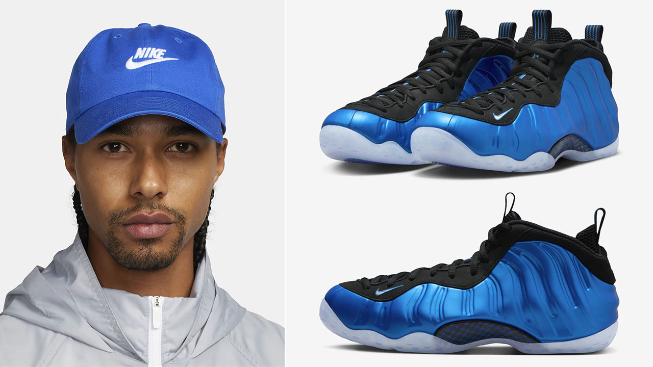 Nike Air Foamposite One Royal International Blue 2024 Hat to Match Sneakers