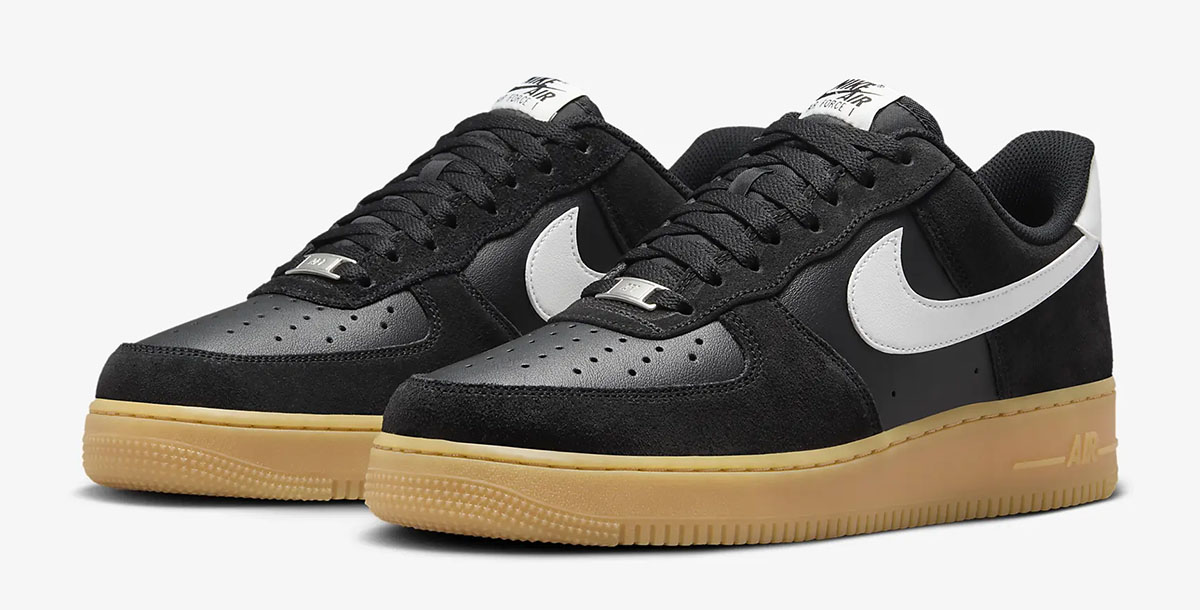 Nike Air Force 1 Low Black Gum Light Brown Summit White 1