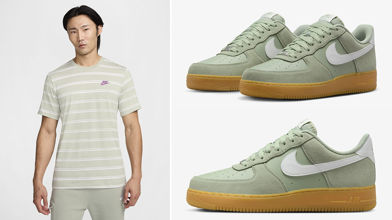 Nike Air Force 1 Low Jade Horizon Gum Light Brown Summit White Sneaker Shirt Outfit