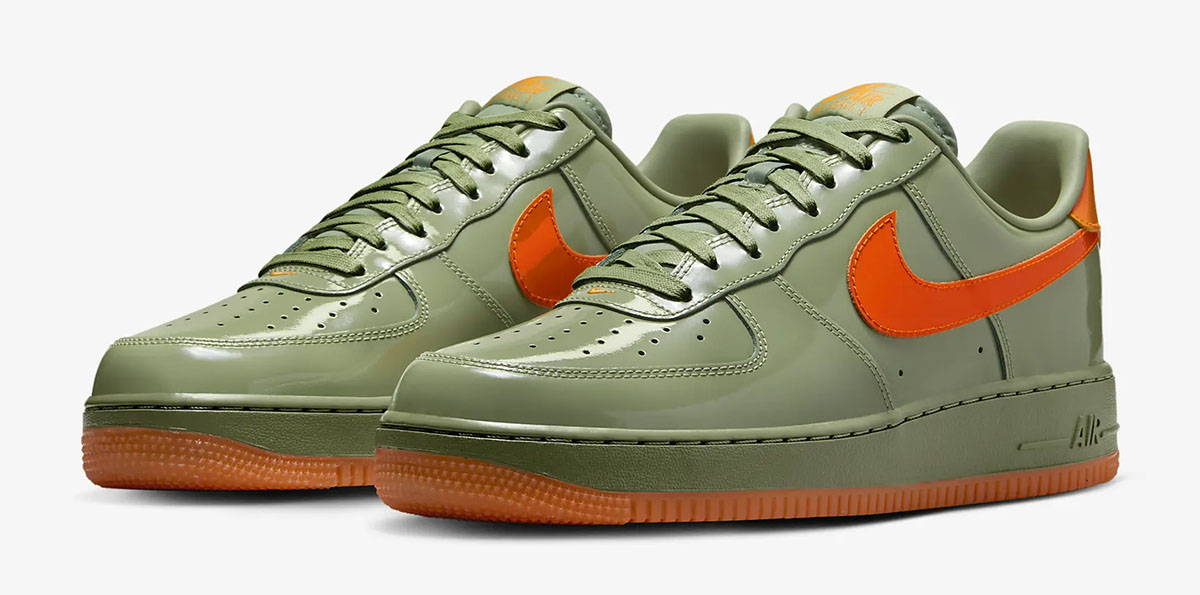 Nike Air Force 1 Low Oil Green Safety Orange Shoes 1