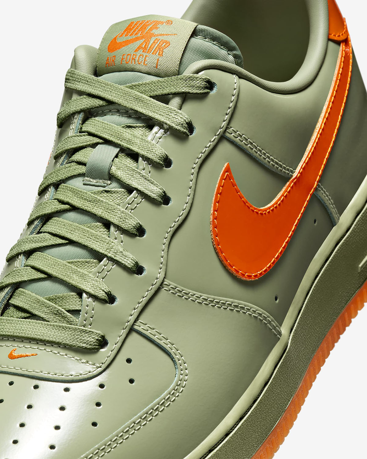 Nike Air Force 1 Low Oil Green Safety Orange Shoes 6