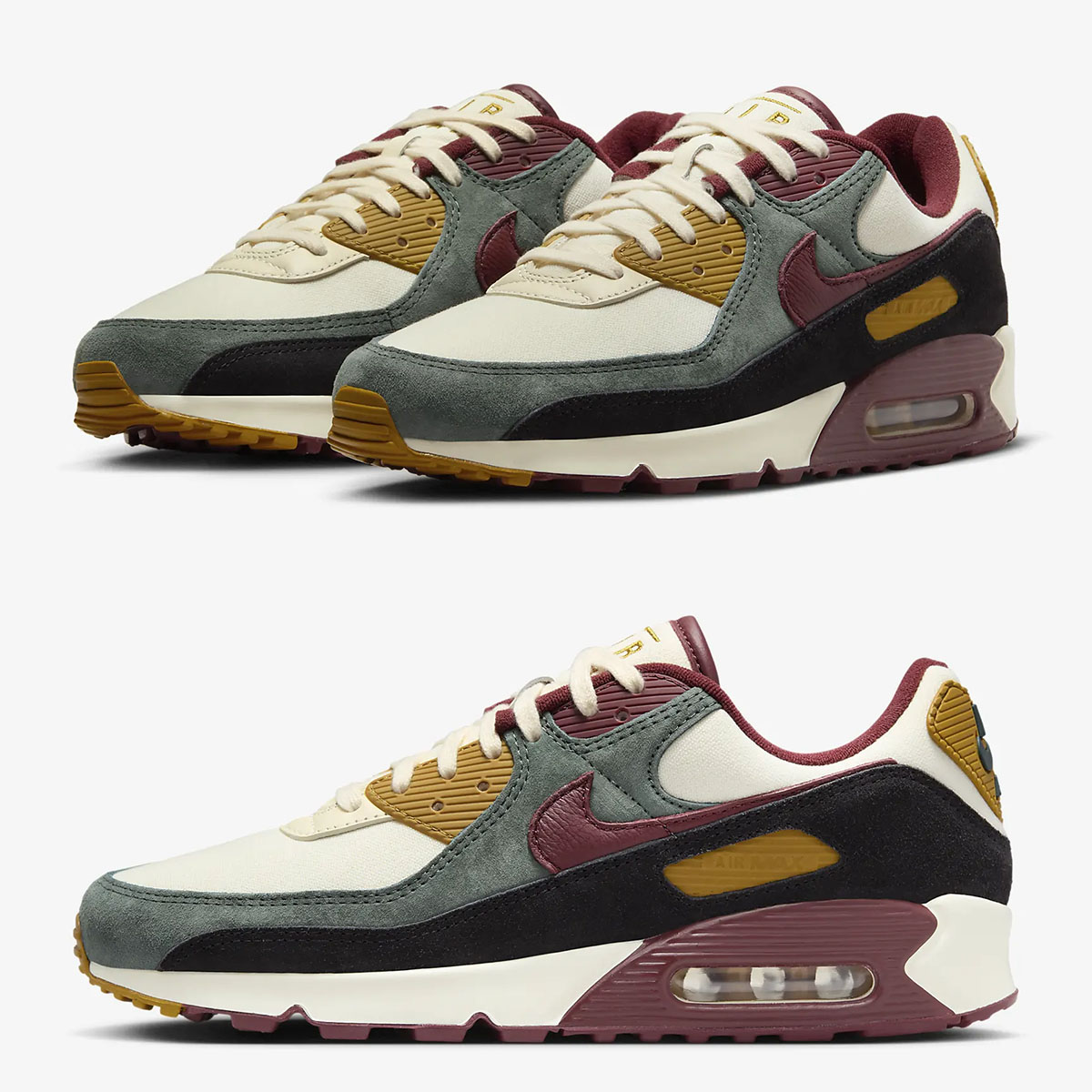 Nike Air Max 90 Coconut Milk Vintage Green Dark Team Red Shoes