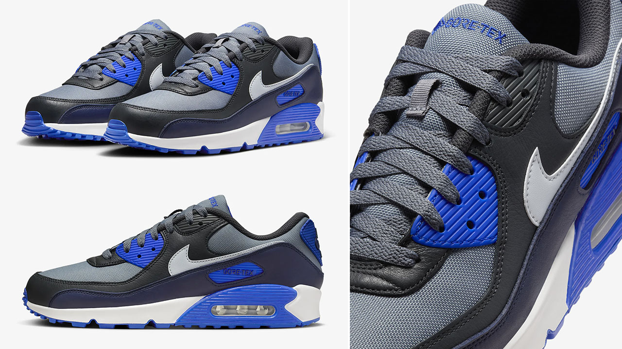 Nike Air Max 90 Gore Tex Cool Grey Obsidian Royal Sneakers