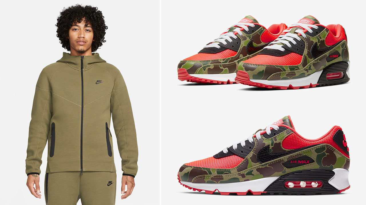 Nike Air Max 90 Reverse Duck Camo 2024 Full Zip Hoodie to Match Sneakers