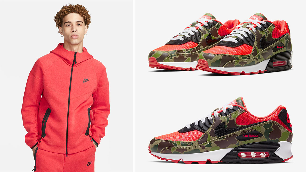 Nike Air Max 90 Reverse Duck Camo 2024 Tech Fleece Hoodie to Match Sneakers