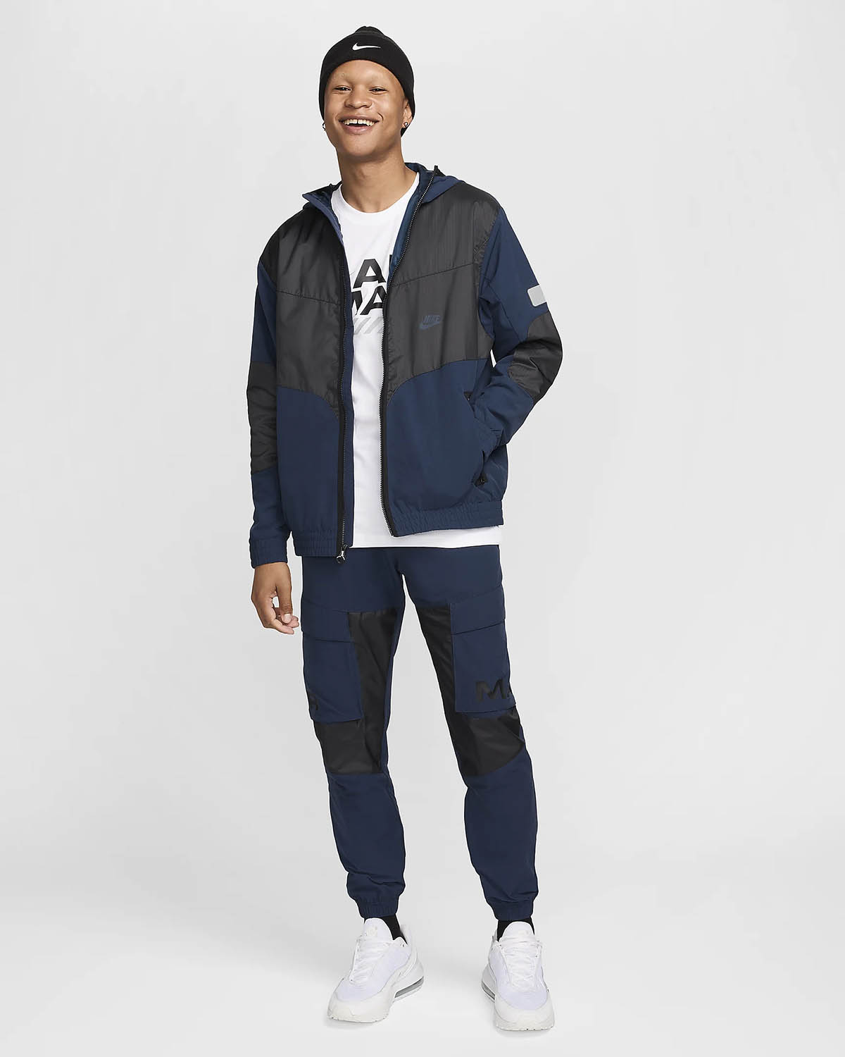 Nike Air Max Woven Jacket and Pants Armory Navy Dark Smoke Grey