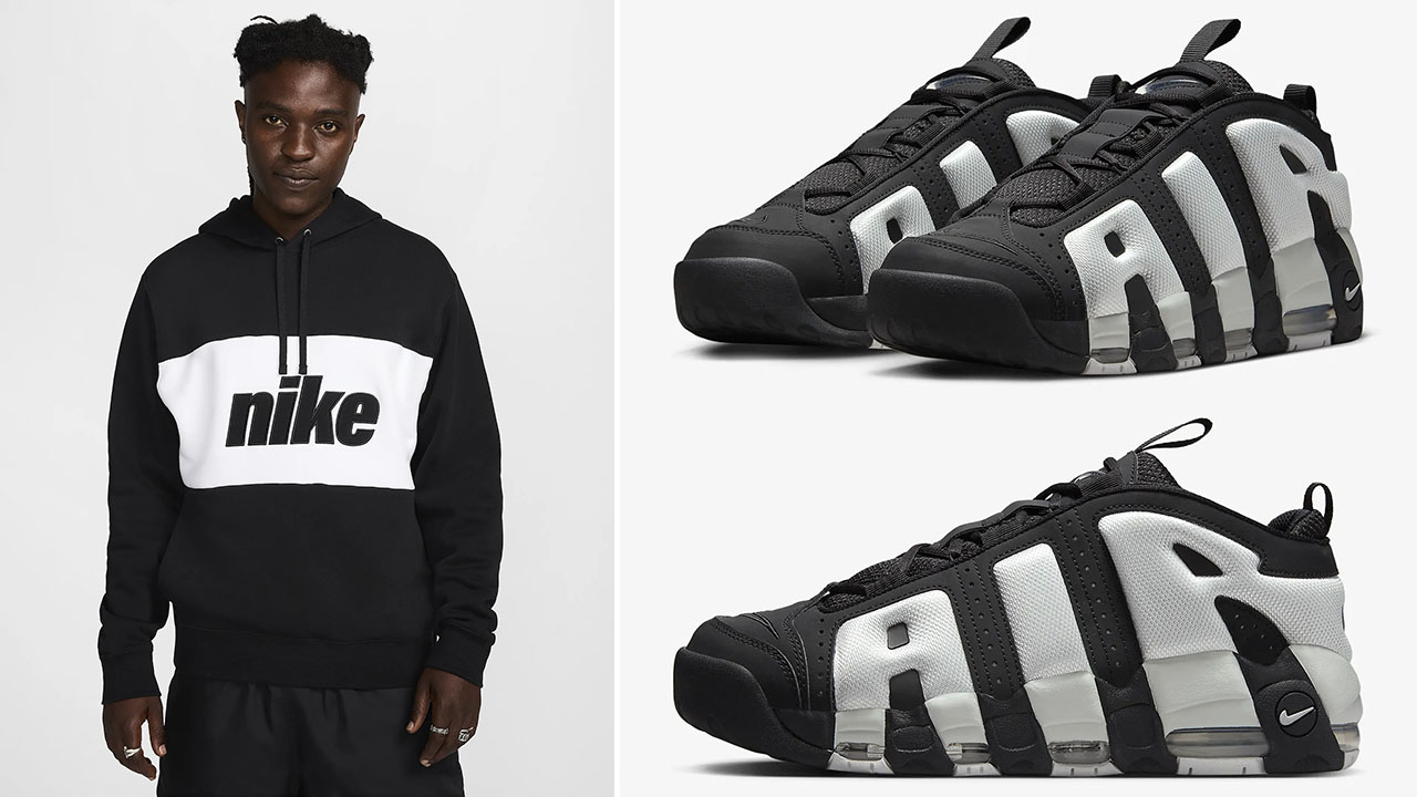 Nike Air More Uptempo Low Panda Black White Sneaker Hoodie Outfit