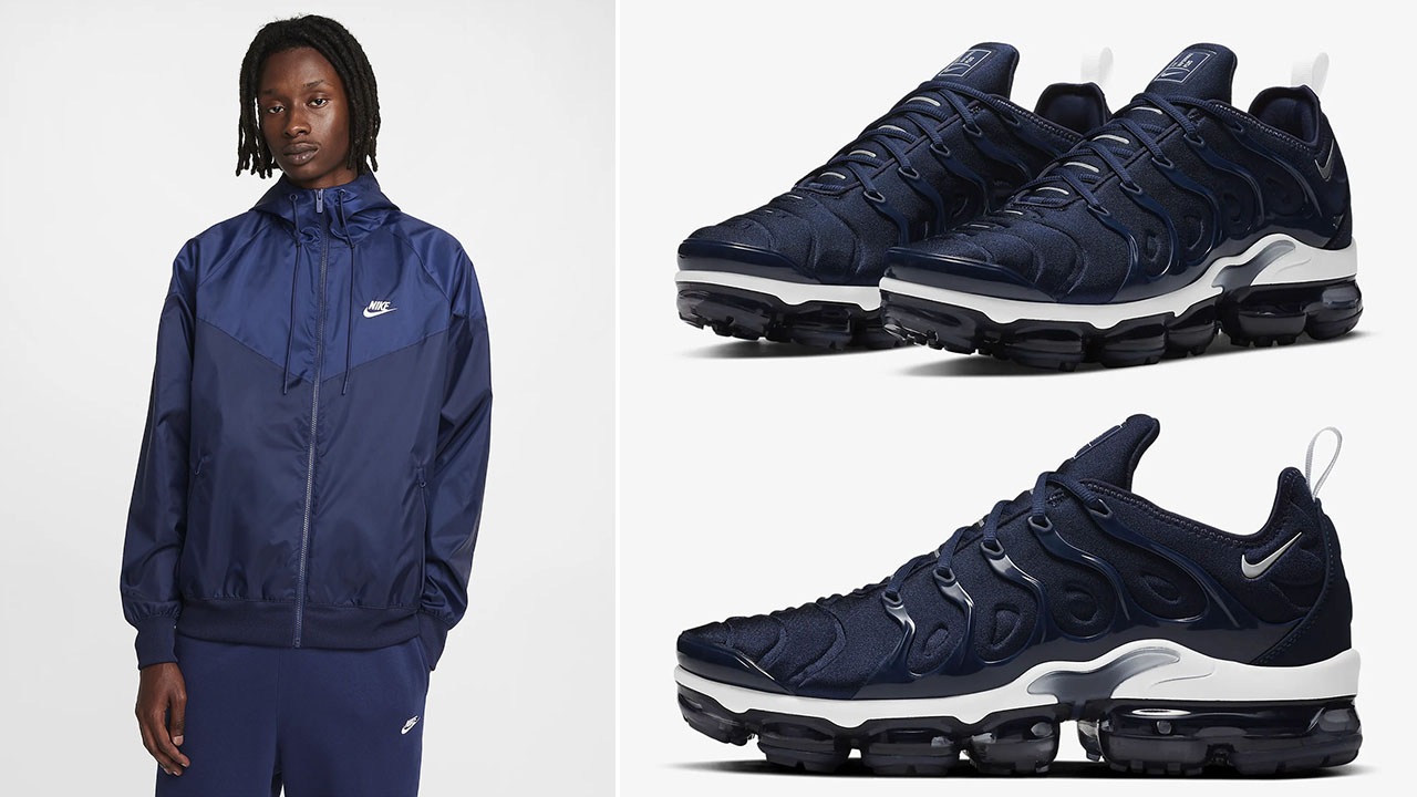 Nike Air VaporMax Plus Midnight Navy Windrunner Jacket to Match Sneakers