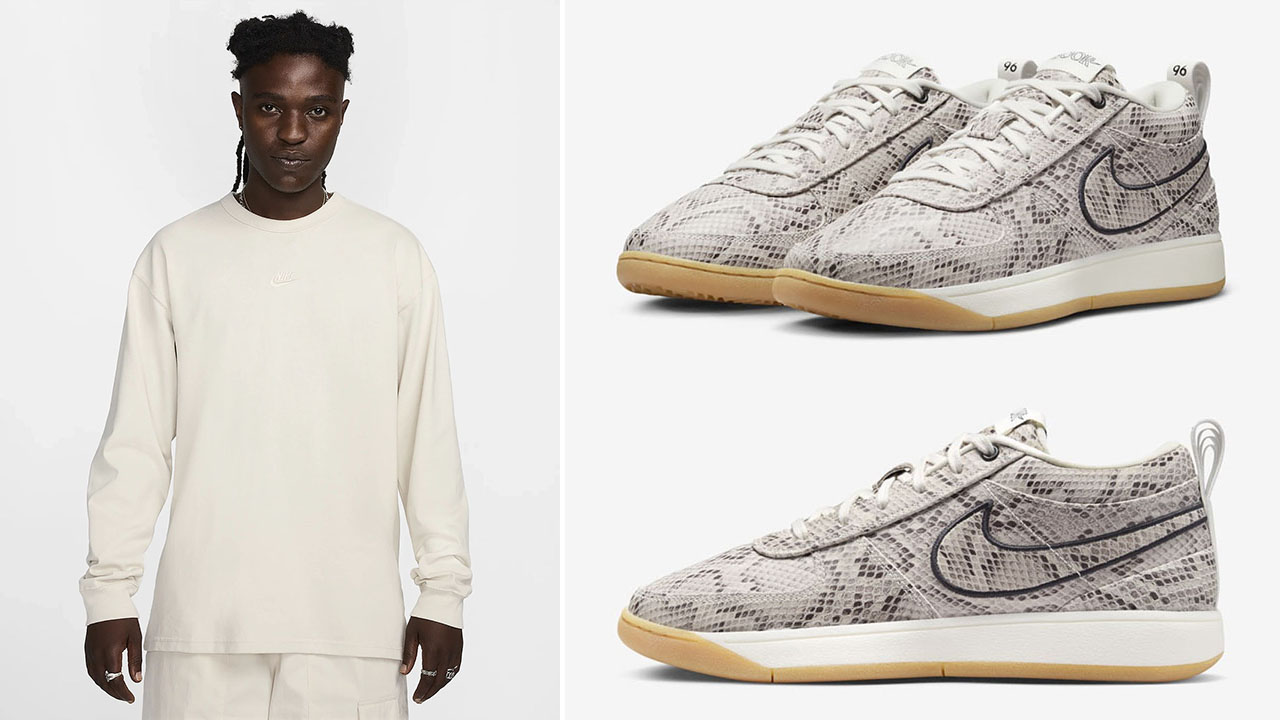 Nike Book 1 Python Long Sleeve Shirt to Match Sneakers