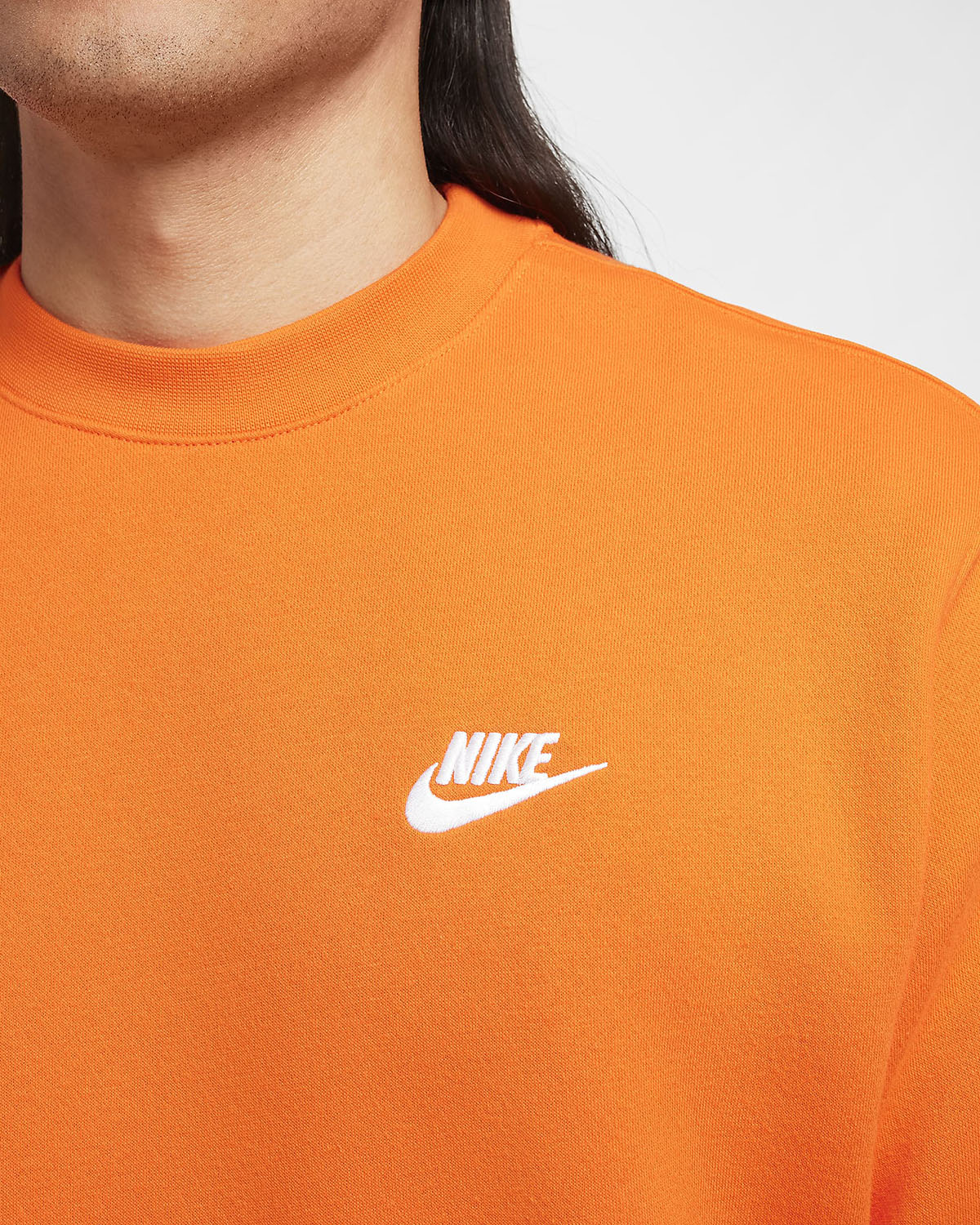 Nike Club Fleece Crew Sweatshirt Safety Orange 2