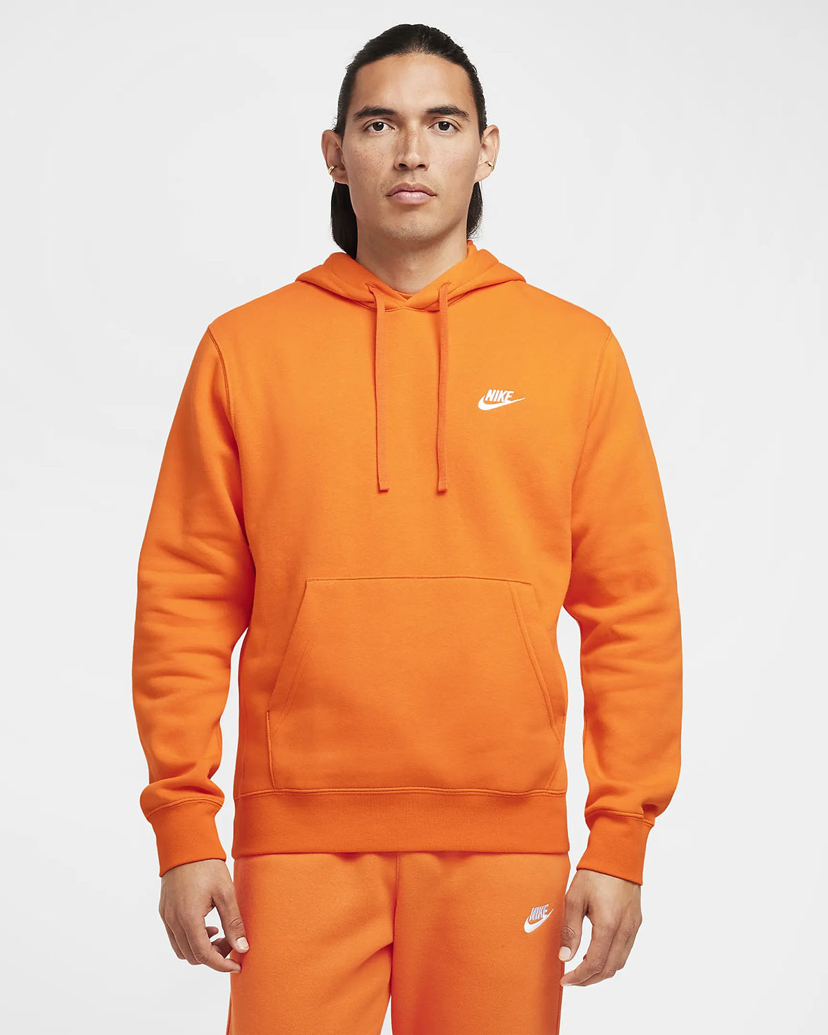 Nike Club Fleece Pullover Hoodie Safety Orange 1