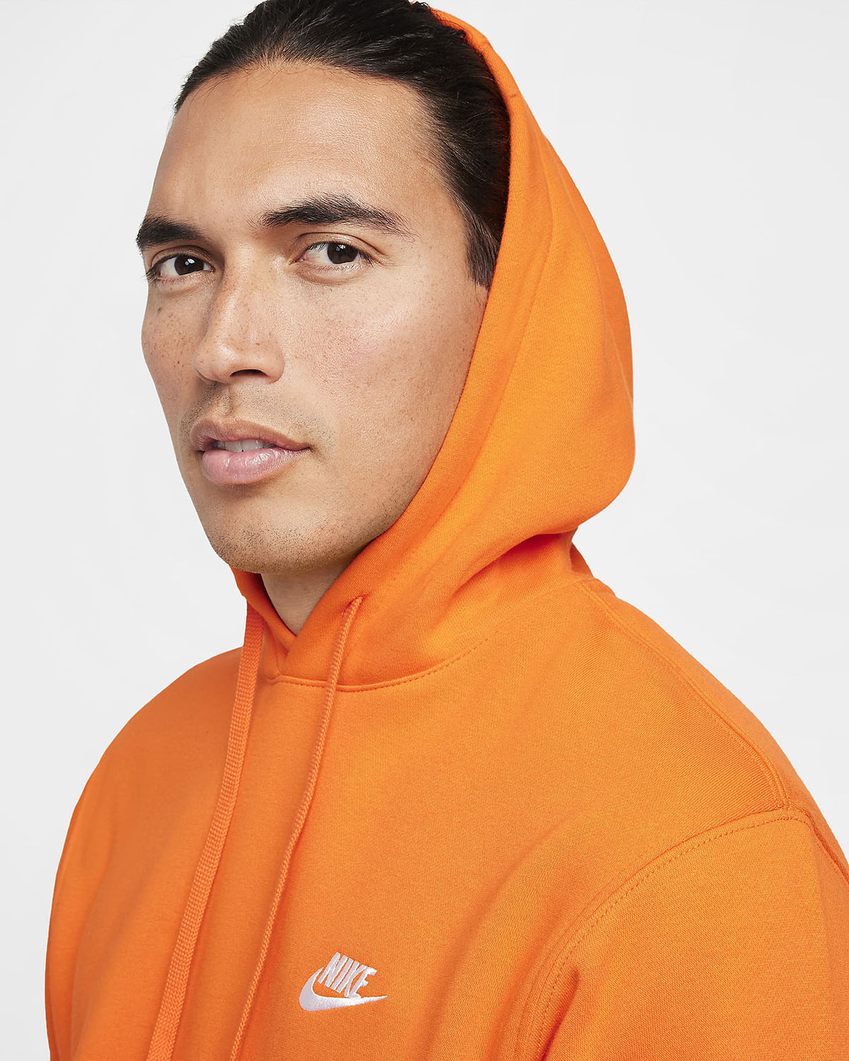 Nike Club Fleece Pullover Hoodie Safety Orange 2