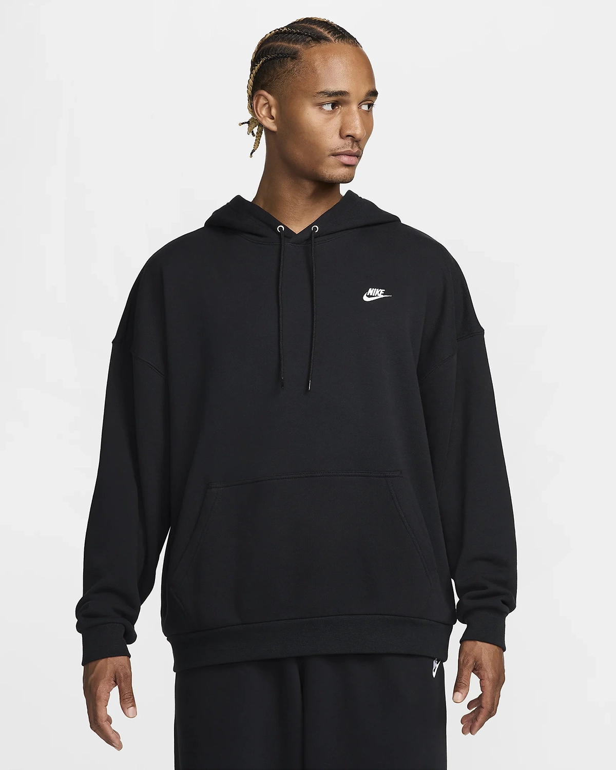 Nike Club Oversized Hoodie Black White