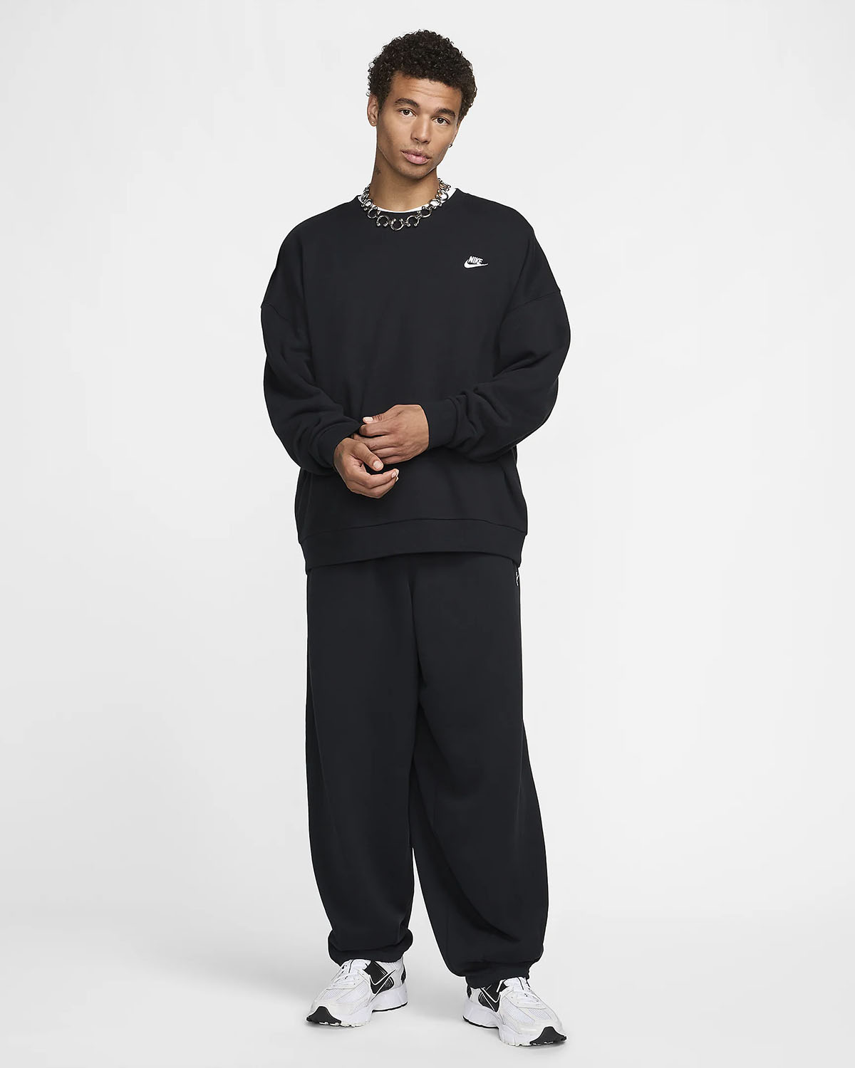 Nike Club Oversized Pant Black White