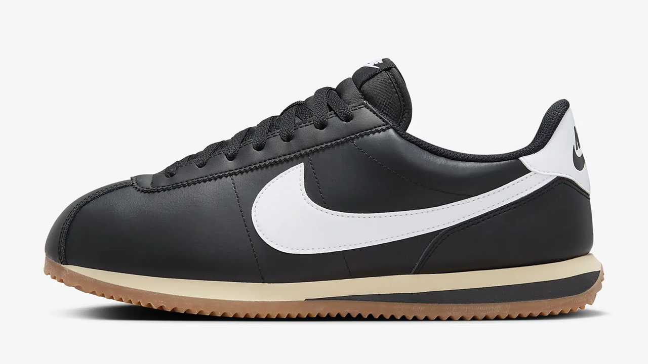 Nike Cortez Leather Black White Gum Medium Brown