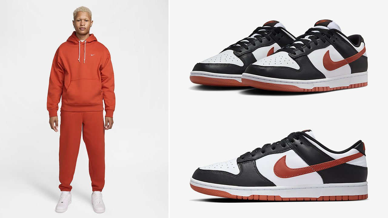 Nike Dunk Low Dragon Red Hoodie and Pants Outfit to Match Sneakers