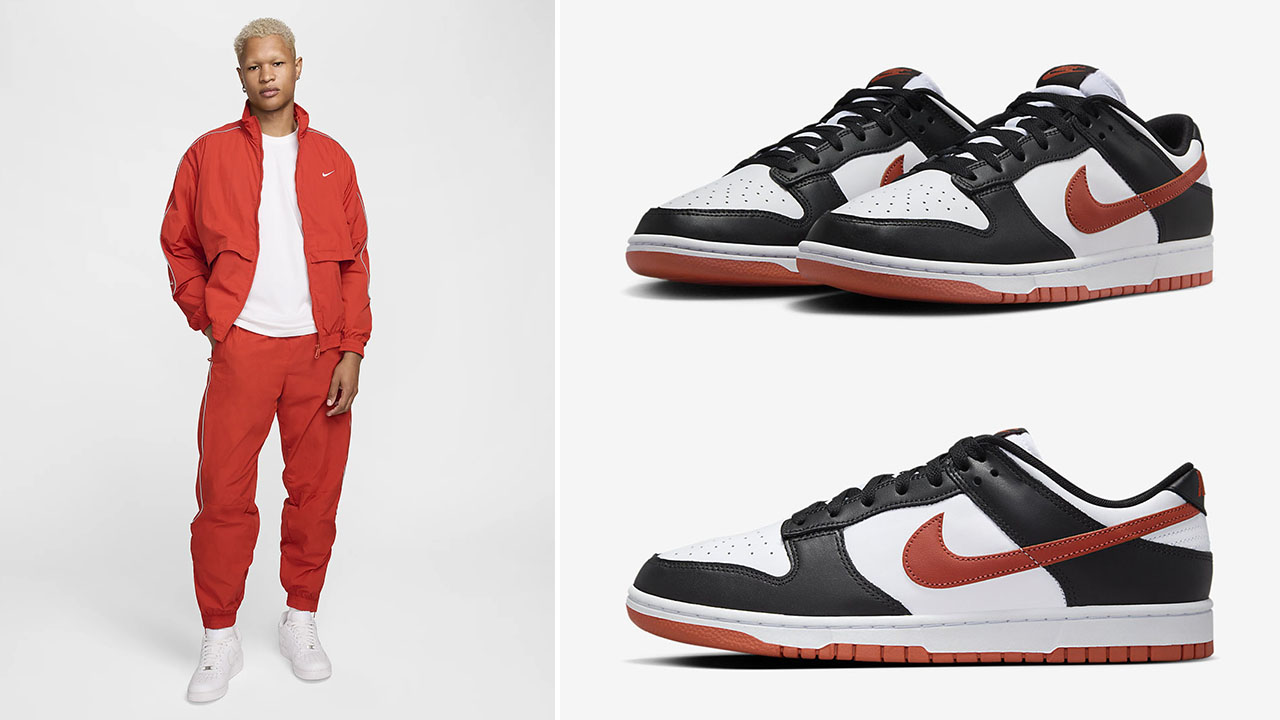 Nike Dunk Low Dragon Red Jacket and Pants Outfit to Match Sneakers