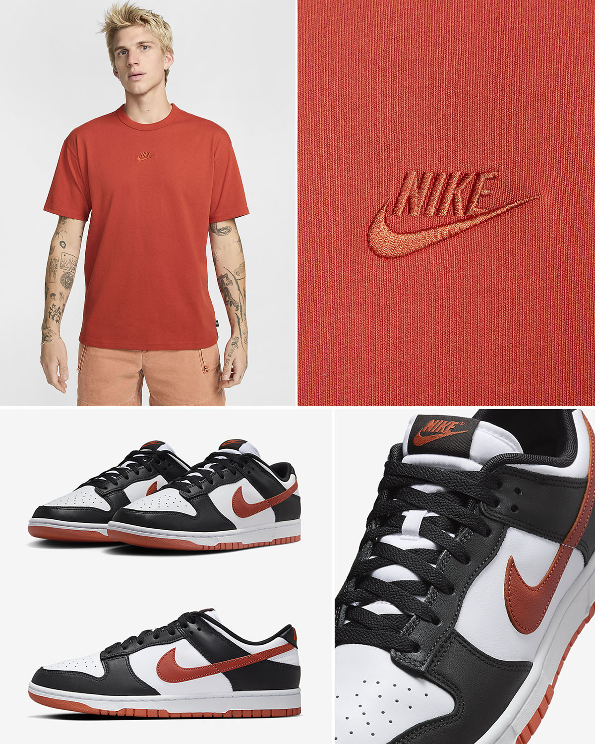 Nike Dunk Low Dragon Red Shirt Outfit